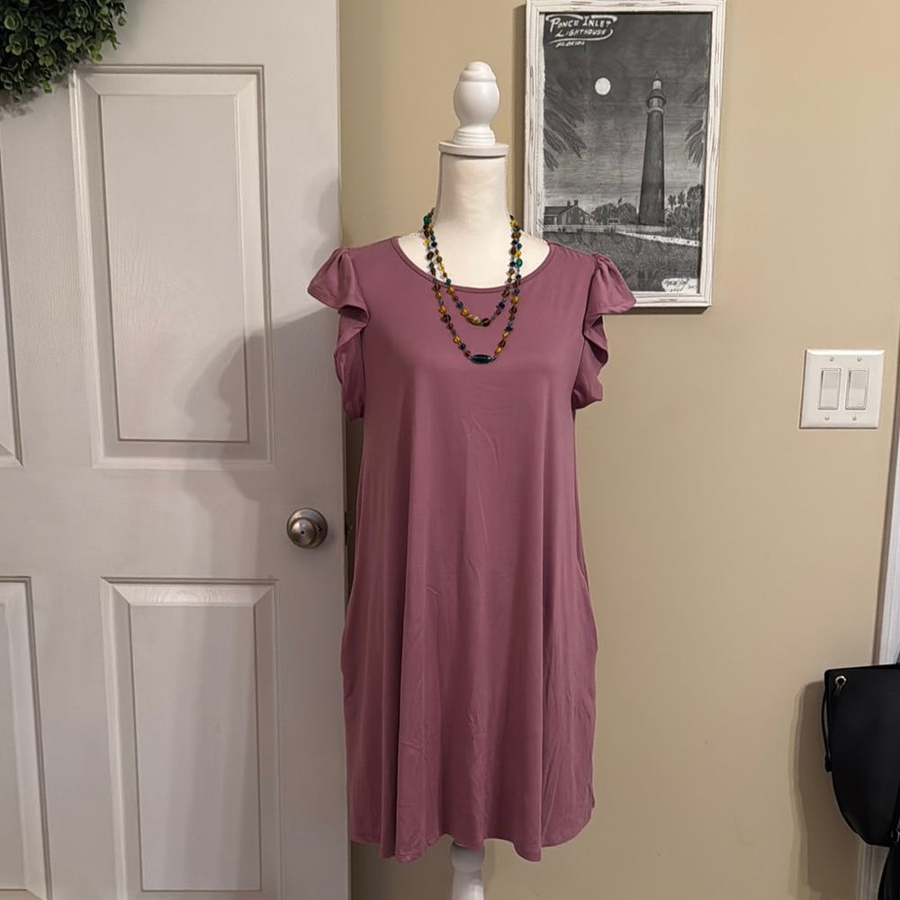 Elegant Mauve Midi Dress